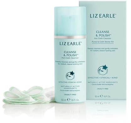 Liz Earle Cleanse & Polish™ Hot Cloth Cleanser Starter Kit, 50ml | Deeply cleanses & instantly hydrates with plant-based ceramides & antioxidant botanicals for all skin types.