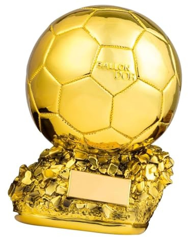 XLTEAM Réplique Trophée Ballon d’Or en Résine Personnalisable – Coupe Football Meilleur Joueur, Cadeau Sportif & Objet de Collection - 20cm