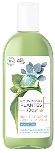 Dove Pouvoir des Plantes Huile de Douche Femme Eucalyptus, Nourrissant, Parfum 100% d'Origine Naturelle, Formule Testée Dermatologiquement, Convient aux Végans 250ml