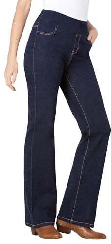 Woman Within Plus Size Petite Flex Pull-On Bootcut Gap-Free Stretch Denim Jeans - 20 WP, Indigo