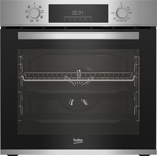 Beko BBIM12300X b300 - Forno da incasso, 60 cm, volume 72 l, pulizia a vapore SteamShine, 8 tipi di riscaldamento, AeroPerfect per cottura uniforme, forno multifunzione, acciaio inossidabile