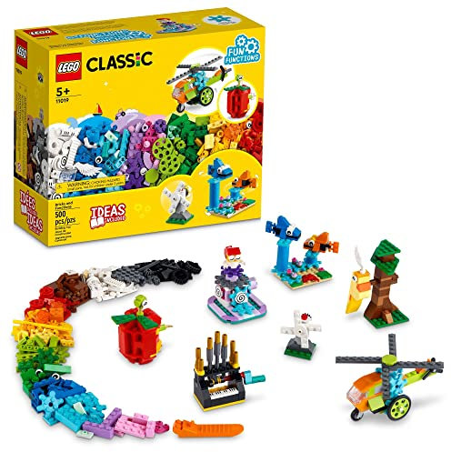 LEGO Classic Bricks and Functions 11019 Kids’ Building Kit with 7 Buildable Toys for Kids Aged 5 and Up (500 Pieces)