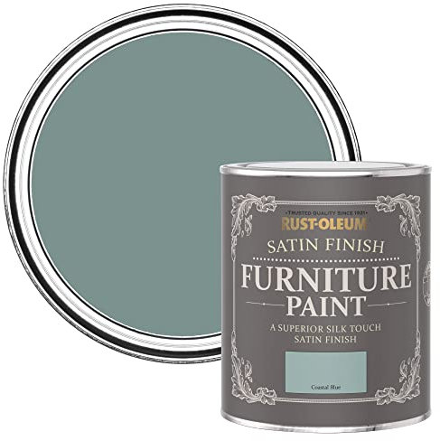 Rust-Oleum Blue Furniture Paint in Satin Finish - Coastal Blue 750ml