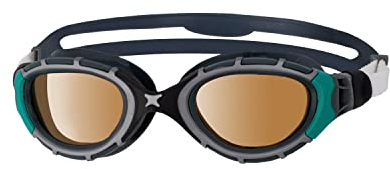 Zoggs Predator Flex Polarized Ultra – Regular Fit – Schwarz/Grün/Polarisiertes Kupfer Schwimmbrille, Einheitsgröße