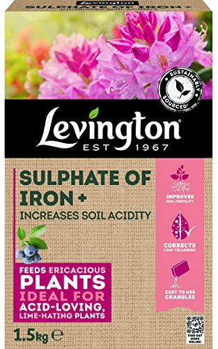 Levington Sulphate of Iron+ Plant Fertiliser/Soil Acidity Regulator Granules, 1.5KG Carton
