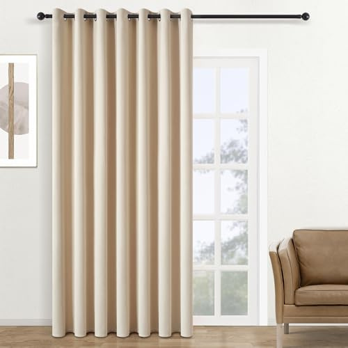 Topfinel Cortinas Opacas para Ventanas Grandes De Salon 1 Piezas 300 Ancho Beige Cortinas Aislamiento Térmico Defender El Calro Y Frio para Dormitorios Comedor Y La Sala Estar 300x240