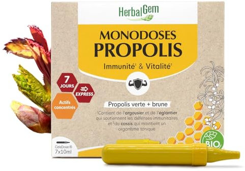 Herbalgem - Propolis Monodoses Bio - Immunité et Vitalité 7x10 ml