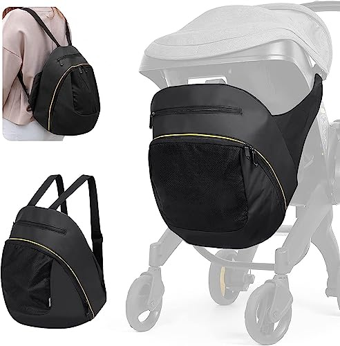 iNszkoos Clip-On Storage Bag Compatible with Doona Stroller & Carseat, Large Capacity Storage Space Diaper Bag with Non-Slip Zipper, Stroller Organizer Bag Wearable Backpack Mother's Bag All Day Bag