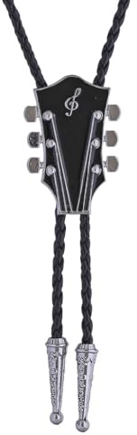GelConnie Cravate bolo de guitare western cowboy rodéo pour homme et femme en cuir