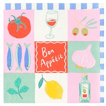 Talking Tables 20 x Sommer Servietten aus recyceltem Papier für Picknicks & Outdoor-Essen, umweltfreundlich & recycelbar, ideal für Geburtstagsbuffets, Hochzeiten, Grillabende, 3-lagig 33 cm