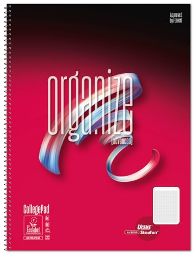 Staufen Advanced Collegeblock – 3 block vardera, 80 ark, DIN A4, linjerat organis, 70 g/m² återvunnet papper