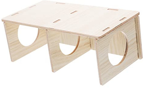 YARNOW Holz Hamsterhaus Spielzeug Kauspielzeug Kuschelhöhle Versteck Zähneknirschen Haustierbedarf Käfigdekor Naturmaterial Leicht Zu Reinigen