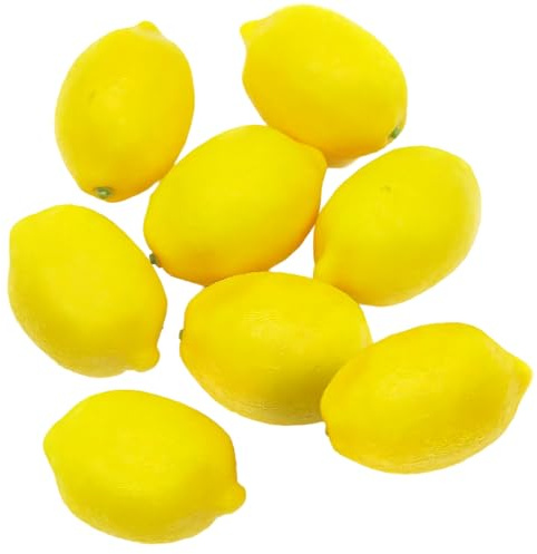 NOLACE 8 pcs Alimento artificiale di frutta finta al limone per la casa Cucina da casa Decorazione Decorazione per feste Esposizione realistica