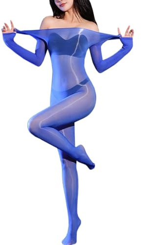 KANYULOVE Medias Sexy Brillante Bodystocking Body Mujer Nylon Catsuit Full Body Stockings