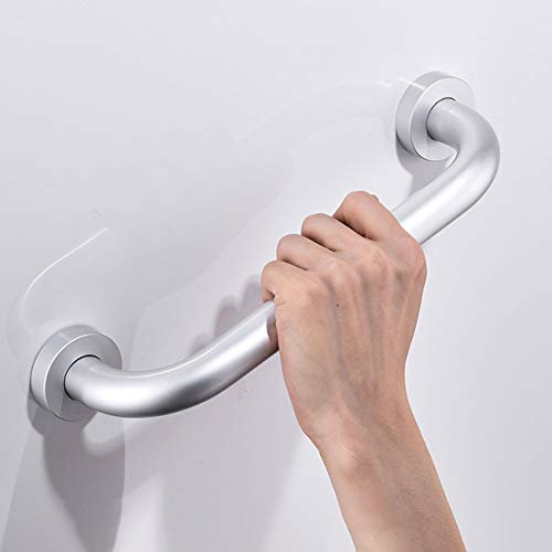 Barra de apoyo de seguridad para baño, barras para ayudas de bañera para discapacitados y ancianos, montado en la pared para inodoro antideslizante (plata-30 cm)