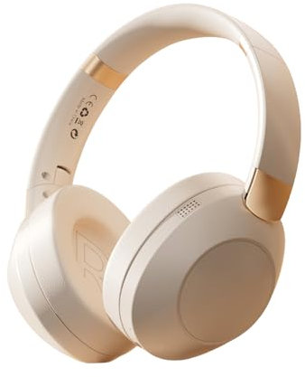 Lesunbak Cuffie sovrauricolari senza fili, cuffie stereo sovrauricolari con cancellazione del rumore, pieghevoli, per casa, cellulare, PC