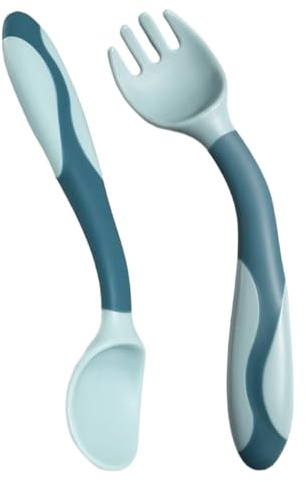 Dopsyesn Ensemble De Couverts Pour Bébé - Cuillère Premier Âge - Set De Couverts Facile À Tenir Pour Manger Seul Garderie