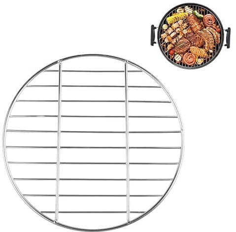 HECHKJ Parrilla Barbacoa Acero Inoxidable, Parrilla Acero Inoxidable, Diámetro 30 cm Parrillas para Barbacoa, Resistente Rejilla Grill Parrilla, Plata, para Uso en Camping, Picnics