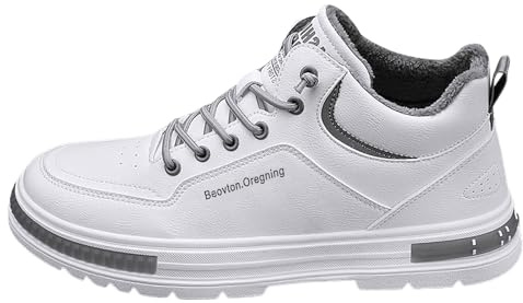 Generisch Scarpe invernali da uomo e uomo, invernali, alte, per il tempo libero, in peluche, spesse, in cotone, versatili, per lo sport e il tempo libero, bianco, 41 EU