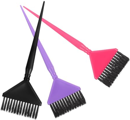HOUDERCO 3piezas Cepillos para Teñir Cabello Brochas de Tinte Flexibles para Aplicación Uniforme Salones y Uso Doméstico Herramienta Esencial para Coloración DIY Color Color Aleatorio