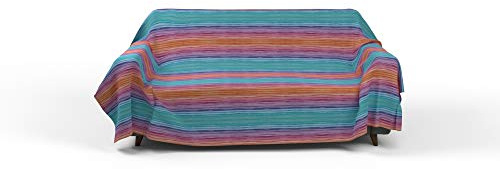 Telo Copritutto Fantasy misura 270X260 cm due posti – Telo Arredo multiuso Stampato – Made in Italy - 100% microfibra - RAINBOW