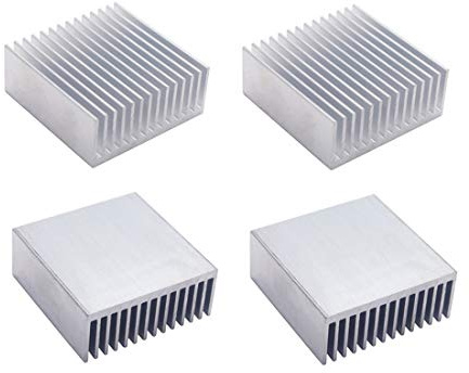 bnafes 4pcs Aluminum Heatsink Chipset Heat Radiator Cooling Fin Heatsink 50mm (L) x 50mm(W) x 20mm(H) Silver Tone