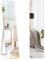 COSTWAY Specchiera da Terra Autoportante a Figura Intera, Specchio Rettangolare, Angolo Regolabile, 2 Metodi di Installazione, Bianco 160x37cm