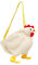 Sharplace Frauen Faux Tote Schulter Tasche Cartoon Huhn kuschelig Handtasche Crossbody Bag mit Reißverschluss, Realistische geschwollene Plüsch-Umhängetasche, Damen Schultertasche für Uni Mädchen
