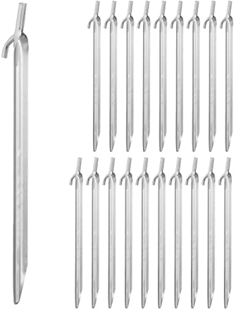 Relaxdays Zeltheringe, 20er Set, Sturmheringe für Zelt, Pavillon UVM., für Harte Böden, 30 cm, Stahl Erdanker, Silber