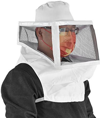 Yosoo Health Gear Imker-Hut, Kontraktionsdesign, Atmungsaktives Netzgewebe, Weißer Rand, Imker-Cowboy für Schleierhut, Kopfnetz-Straffung, Biene, Imker, Fischer, Jäger, Camper