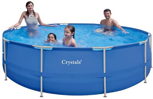 Crystals 12ft/6125L Steel Frame Above Ground Blue Swimming Pool - Round