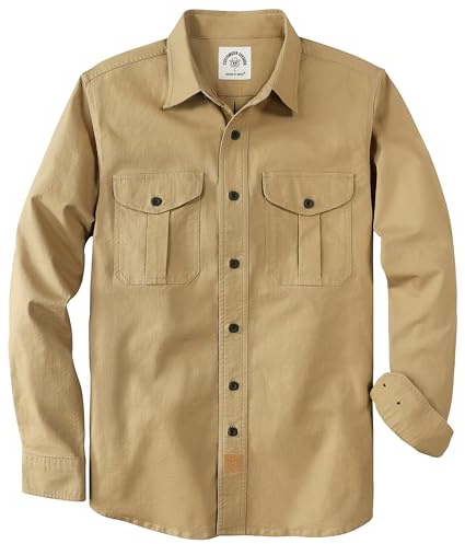 Dubinik® Chemises Casual Homme Chemise Coton Manches Longues Deux Poche Dureté Regular Fit Boutonné Chemisette Travail