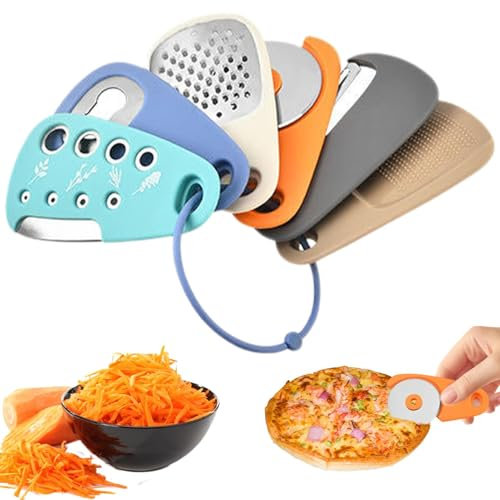Elettrodomestici da cucina set da cucina set-6 parte, pelapatrice di verdure, taglierina per pizza in acciaio inossidabile | Grattugia di apri bottiglia, accessori per mulino all'aglio, aiutanti