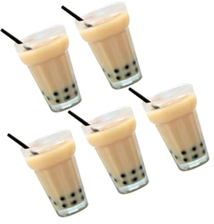 Abaodam 5stücke Miniatur Milchtee Dekorationen Für Puppenhaus Teiliges Aus Resin Realistische Getränke Modelle Für Puppenhaus Zubehör Charmante Miniatur Getränke Für Kreative