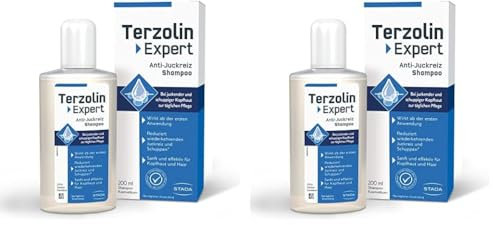 Terzolin Expert Anti-Juckreiz Shampoo - bei fettigen Schuppen sowie Juckreiz - feuchtigkeitsspendende Pflege für empfindliche Kopfhaut - 200 ml (Packung mit 2)