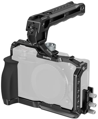 SMALLRIG ZR Kamerakäfig-Set für Nikon ZR, Komplettkäfig mit Silikongriff, oberem Griff für ARRI, Kabelklemme für HDMI, integriertem Zubehörschuh und Schnellwechselplatte für Arca – 5647