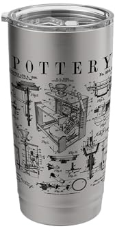 Pottery Lover Ceramic Artist Potter's Wheel Vintage Patent Stainless Steel Insulated Tumbler