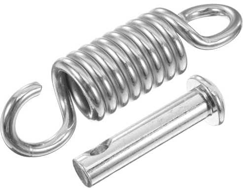 HOMSFOU Set Ganci per Amaca Molla di Estensione e Perno in Acciaio per Sedia Sospesa, Altalena da Veranda e Sedie a Dondolo, Kit di Sospensione Resistente per Uso Interno ed Esterno