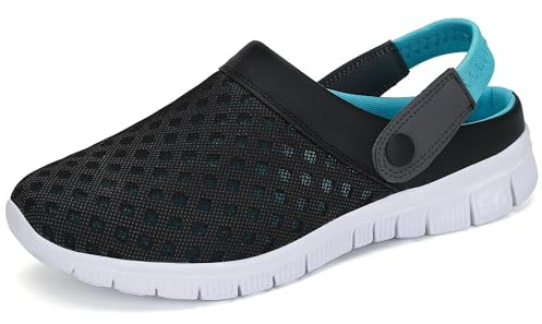SAGUARO Sommar, unisex tofflor, tofflor med nät som andas, trädgårdssko. Storlek 36-48, - blå - 40 EU
