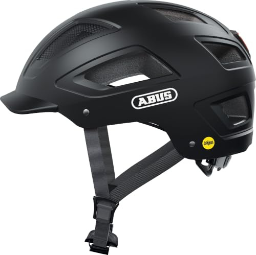 ABUS Hyban 2.0 MIPS city helmet - bike helmet with rear light, ABS hard shell, impact protection - for men and women