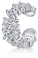 PHNIBIRD Orecchini Donna Cuffia per l'Orecchio Regolabile con Clip e Zirconia Cubica Argento 925 per Splendente Regalo San Valentino