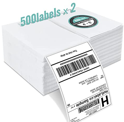Hotlabel Lot de 1000 étiquettes d'expédition thermiques directes de 10 x 15 cm pour colis, étiquettes thermiques pliées en éventail de 10,2 x 15,2 cm – Étiquettes d'adresse d'expédition transparentes