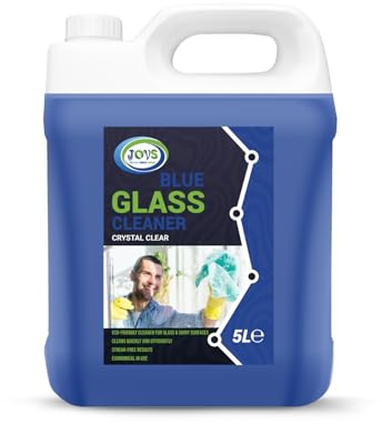 JOVS Glass and Window Cleaner 5L - Shower Glass, Mirror, Window Cleaner Liquid - Streak-Free Grime Remover, Glasses Spray Cleaner for Crystal Clear Surfaces! Indoor and Outdoor Shine!