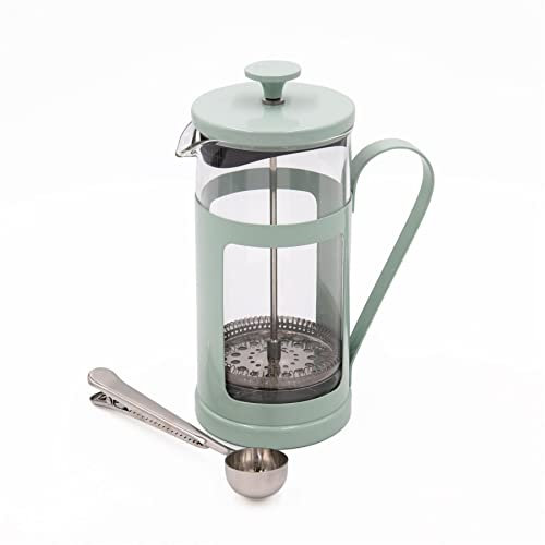 La Cafetière 8 Cup Monaco Mint Green Cafetière and Stainless Steel Coffee Measuring Spoon Set