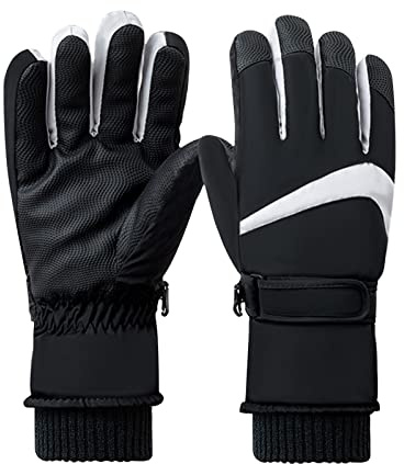 Andiker Women Waterproof Ski Gloves, Winter Touchscreen Thermal Gloves with Fleece, Windproof Snowboard Glove for Skiing Running and Cycling