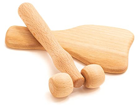 tuuli Masajeador facial cara cuello hombro cabeza facial rodillo de masaje con mango Gua Sha terapia masaje masaje masaje terapia dermaroller set de madera