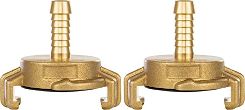 Poppstar Set di 2 raccordi rapidi in ottone con ugello da 3/8 pollici (raccordo con beccuccio da 3/8), per tubi con diametro interno di 10 mm