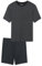 Schiesser Herren Schlafanzug kurz Rundhals - Nightwear Set, Kohle_181155, 48