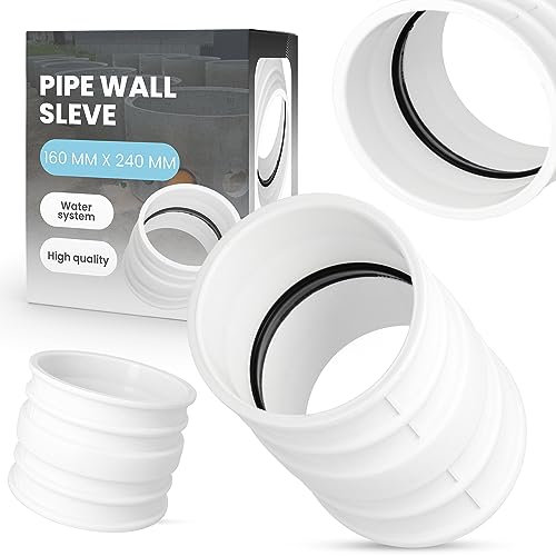 Manguito de tubería Manga de brida de sellado 160 x 240 mm Manguito de tubería de pared Manga de tubería de sello Manguito de tubería de aguas residuales