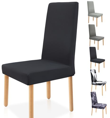 Zindoo Fundas Sillas de Comedor Pack 4 Elásticas Desmontables Lavables